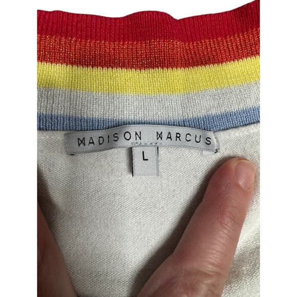 Madison Marcus Women's V Neck Rainbow Hem Sweater Size Large - Picture 3 of 7